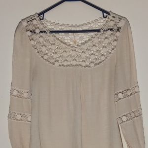Adiva Beige Top Blouse Size S